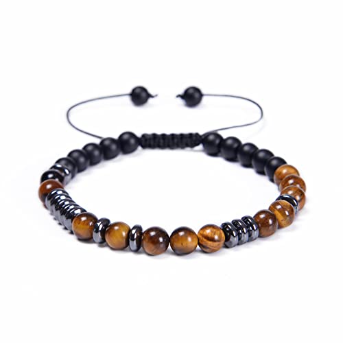 Xiaomtou Morse Code Bracelet I Love You Bracelet For Lovers Couples Friends Family Member 6Mm Tiger Eye Black Matte Bead Bracelets For Men Women With Gift Card #TOP2