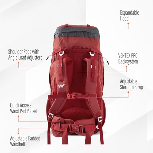 Image of Wildcraft 40 Litre Trailblazer Rucksack Travel Backpack for Mens & Womens - Black Grey | Unisex Travel Backpack Bag for Trekking & Hiking