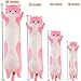 Werdast Pink Cat Long Plush Pillow Kitty Stuffed Animals Soft Sleeping Throw Pillow Doll Toy (Pink,18inches)