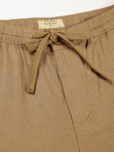Image of Thomas Scott Men's | Solid | Light Weight | Breathable Fabric | 6 Pocket | Ankle Length | Mid Rise | Regular Fit | Linen | Elasticated with Drawstring | Chino Trouser | Pants