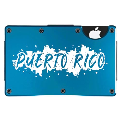 State & City Wallet – Minimalist Slim RFID Blocking Wallet for Men & Travelers – Money Clip Card Holder – Great for Graduates, College Students, and Sports Fans (Puerto Rico, Blue Steel)