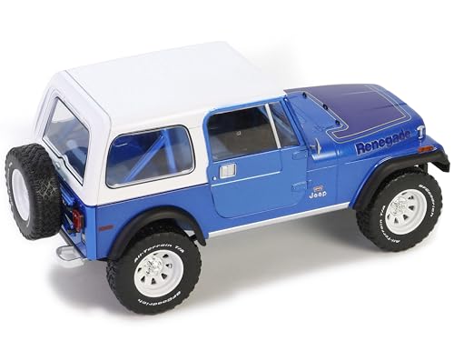 Modelo a Escala 1:18 Jeep CJ-7 Renegade Azul miniatura 3