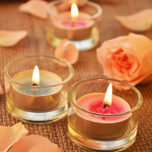 36 Pack Clear Glass Tealight Candle Holders, 1.8 Inch Wide x 1 Inch High, for 1.5" Tealights, Bulk for Wedding Centerpieces, Party, Dinner, Home Decor - Image 6