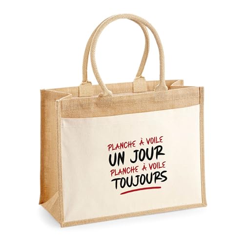 Sac cabas jute planche à voile pochette coton sac de plage durable marché famille