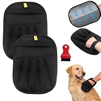 Herspany 2 Pack Haarentfernungs-Handschuhe, Tierhaarentfernungshandschuh,Elektrostatische Handschuhe zur Entfernung von Hundehaaren, Haustierhaarentferner, Katzenhaaren und Staub,Wiederverwendbar