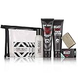 Men's Grooming Travel Set - All-in-1 Body Wash, Face Lotion, Nutt Butter Tingle Cream, Bonus Samples - BBC Back Balls Chest Starter Kit by Tame the Beast