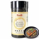 Semillas de sésamo negro, Alto contenido en calcio, hierro, magnesio y zinc, ideal para vegetarianos y veganos, Apto para sushi, ensaladas, sopas, tostadas y platos asiáticos, 1 bote de 100 g