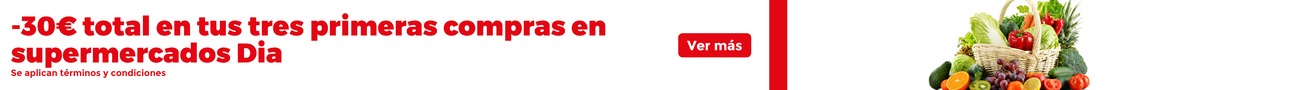 -30€ total en tus tres primeras compras en tu supermercado Dia