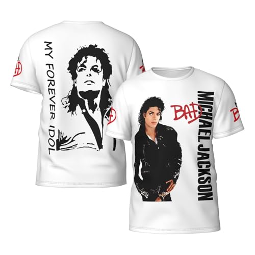Michael King Singer Music Jackson T-Shirt pour Homme Tee-Shirt à la Mode Élastique Respirant Doux et Confortable pour la Maison Le Sport l'école Le Bureau...