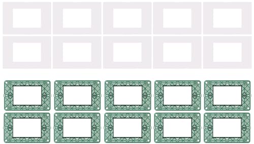 Dimensioni placca: 12x8cm WEB world electronic business Kit 20 pezzi Placca con Supporto - Placche e Supporti 3 posti Compatibili con Serie Vimar Plana Kit da 20 pezzi - 10 Placche Bianche + 10 Supporti 3M