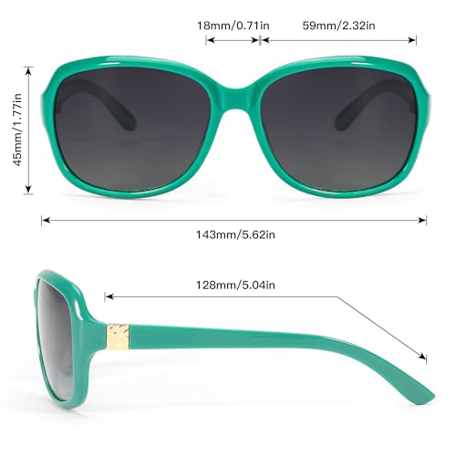 Image of SIPHEW Women's Polarized Sunglasses w UV400 Protection,Classic Sun Glasses | Vintage Sunnies,Wraparound Shade,Lightweight & Comfortable,Big Sunnies eyewear,Driving,Outdoors