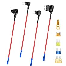 4 Types Mini Fuse Tap,12V Add-a-Circuit Adapter and Fuse Kit - F use Holder with MICRO2 Mini ATC ATS Low Profile Taps dapter for Cars Trucks Boats 4 Pack