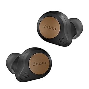 Jabra Elite 85t Draadloze oordopjes – Jabra Advanced Active Noise Cancellation met snelle laadfunctie en lange batterijduur – Draadloze oplaadhouder – koper zwart