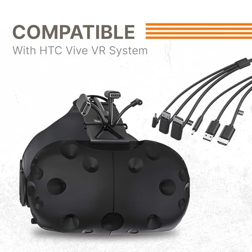 Skywin- 3-in-1 Round VR Backpack Cable (1 Meter/3.2 Feet), Compatible with HP Z VR Backpack & HTC Vive, for Linkbox and Headset Connection (Black)