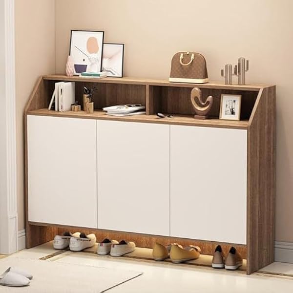 Schoenenkast, Moderne Schoenenopbergkast, Schoenenrek Opbergkast Voor Entree, Met Verstelbare Planken, Grote Capaciteit Houten Schoenenrek Organisator Opbergkasten, Voor Slaapkamer Hal Woonkamer (Col