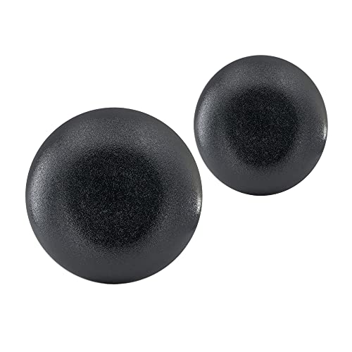 Set de 2 platos cargadores de vidrio negro y dorado miniatura 3
