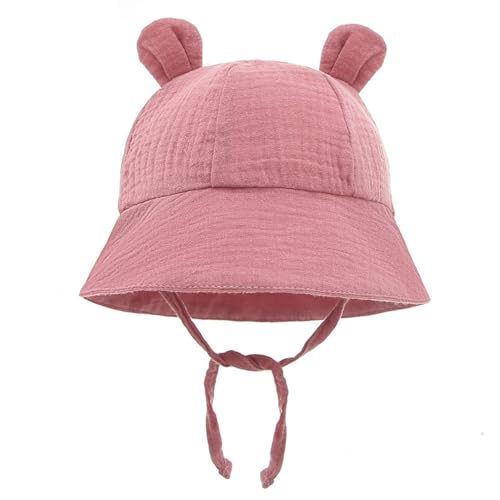 Generisch Sombrero de sol para niños, ajustable, gorra de pescador para niños y niñas, fiesta al aire libre, verano, playa, parque infantil, ligero, transpirable, gorro para niña 45, Rosa., 3 12 meses