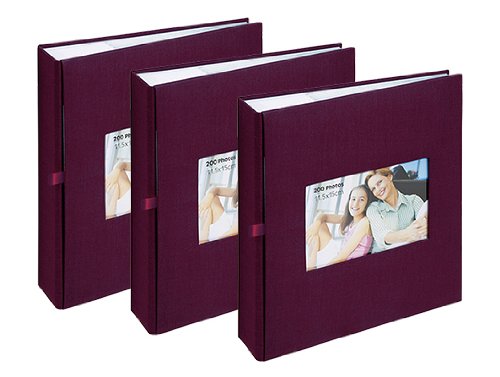 Lot de 3 albums photos Erica Square à pochettes 11.5x15 pour 200 photos - Bordeaux