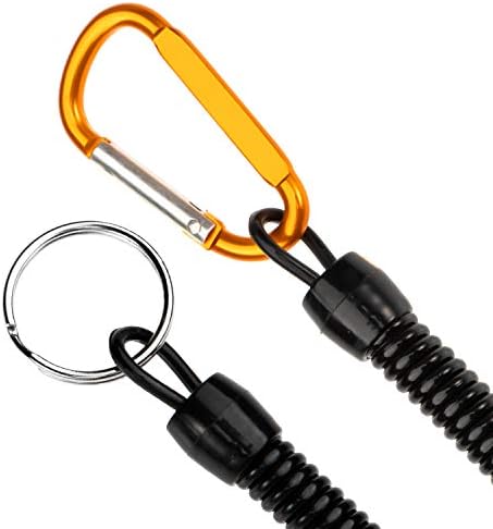 Whaline 8 Pcs Stretchy Spiral Keyring with Color Carabiner, Retractable Keychain Spring Key Holder for Keys, Wallet, Cellphone, Backpack (8 Colors)