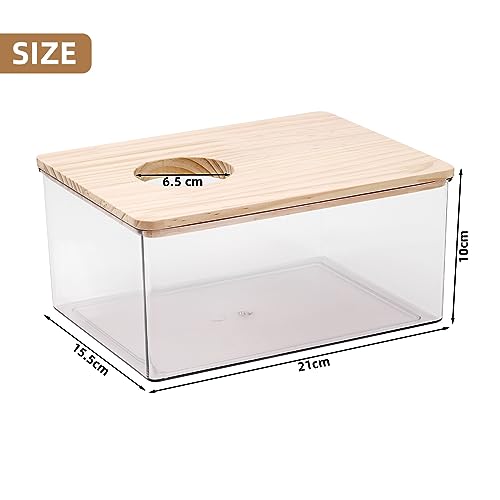 MoYouno Hamster Sand Bath,Transparent Acrylic Sand Bath Box and Pet Bath,Container With Ladder,Pet Supplies,Small Animal Pet Sauna Toilet,for Guinea Pig Chipmunk or Other Small Pets (rectangle) - Image 2
