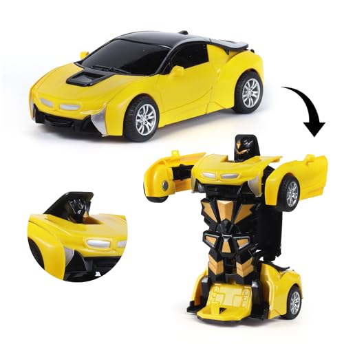 Image of Amazon Brand - Jam & Honey Transforming Action Figure Car | Robot to Car Transforming Toy | Dash to Transform | Ideal for Kids & Collectors | Pack of 2 | Multicolor