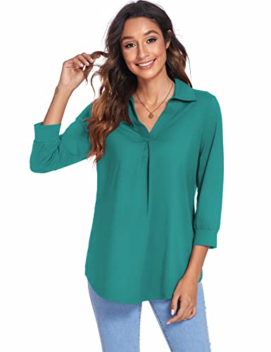 Image of Newchoice Womens 3 /4 Sleeve Shirts Business Casual Tops