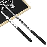 Mirriverse 2 Stück Zeigestab Ausziehbar 120 cm, Teleskop Lehrer Zeiger Aus Edelstahl, Verlängerbarer Zeigestock Für Unterricht Und Klassenzimmer, Für Präsentationen Und Meetings (Schwarz)