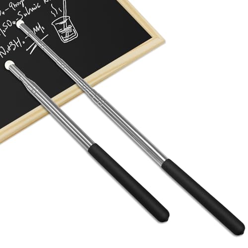 Mirriverse 2 Pièces Pointeur Télescopique Rétractable en Acier Inoxydable, Baguette Extensible 120 cm pour Enseignement et Salle de Classe, Présentations...