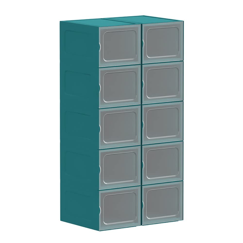 Caja de zapatos, caja de almacenamiento de zapatos apilable, juego de 10 cajas de zapatos grandes de color blanco, contenedores de plástico con tapa transparente, organizador de zapatos y contenedore