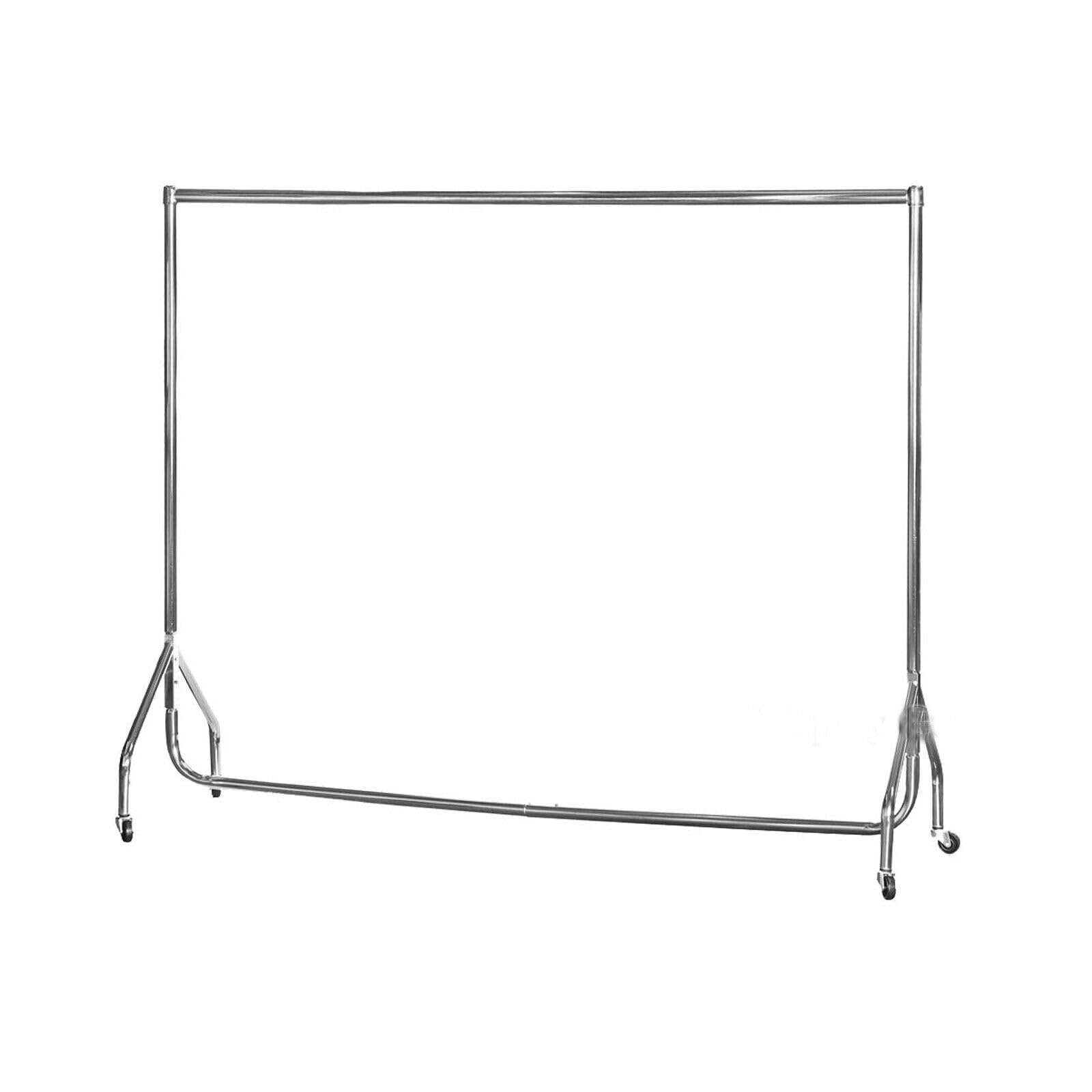 Display Guru Silver Heavy Duty Coloured Garment Rail Clothes Rail Steel Clothes Rail Hanging Carboot Display Rail 5Ft High (, 6Ft)