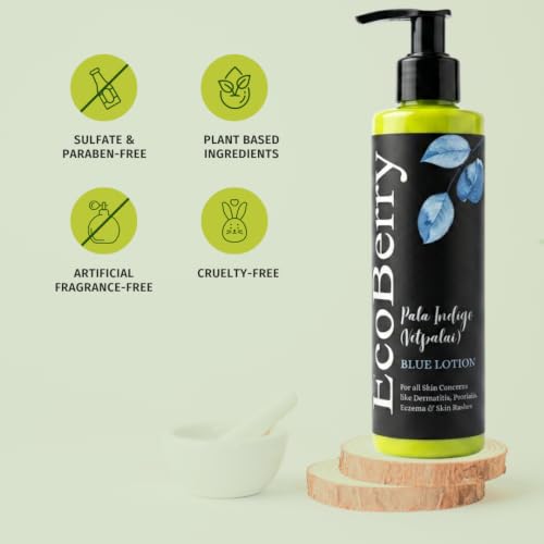 Image of EcoBerry Vetpalai Pala Indigo Blue Lotion for Dry Skin Rashes Itching