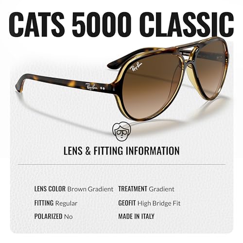 Ray-Ban RB4125 CATS 5000 CLASSIC Pilot Shaped Sunglasses for Men & Women with Official RAYBAN Eyewear Kit4