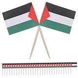 COHEALI パレスチナ国旗 つまようじ 100個 フルーツピック ケーキデコレーション デザートトッパー パーティー装飾用