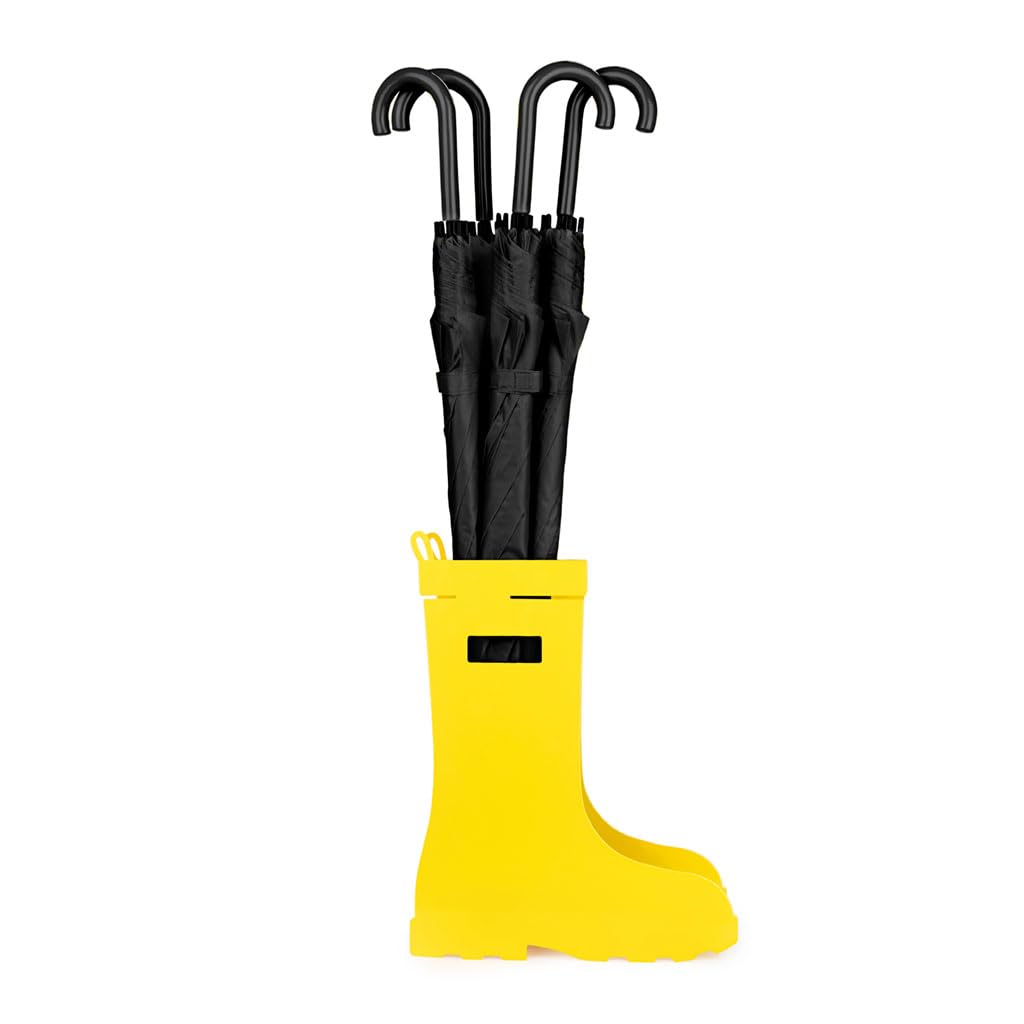 Balvi Porta ombrelli Rain Boots Colore Giallo Facile circolazione dell'Aria e con vaschetta per la ra