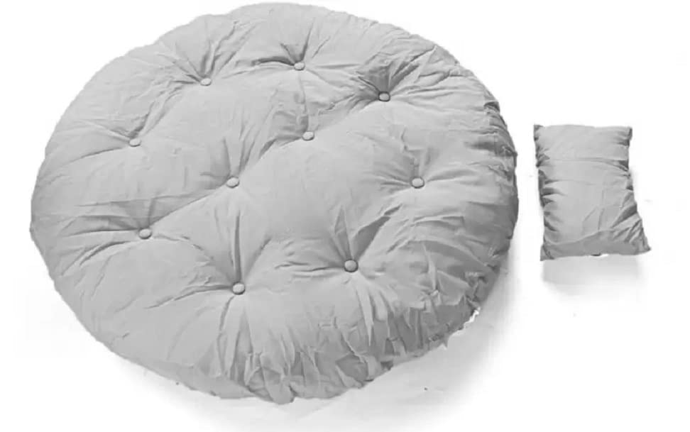 Image of KYNE Microfibre Round Cushion for Hanging Basket Round Shape Swing Chair Cushions for Outdoor Egg Swing Chair Garden Swing, Seat Padded Pillow Cushion (Grey)