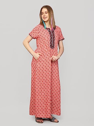 Image of Evolove Women's Viscose Liva Long Maxi Night Gown Nighty Dress with Pocket, Super Soft Comfortable (LNG-Rayon)