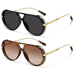 2pack (Black/Gray+tortoise/Gradient Tea)