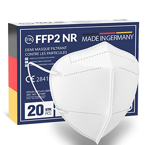 FiRiO® 20x Masque FFP2 [MADE IN GERMANY] - Masque FFP2 Blanc Certifié CE Selon EN149:2001+A:2009 - Masque De Protection Respiratoire - Masque FFP2 Adulte - 20x FFP2 Masque Blanc Respirant - UNISEX Cover