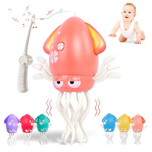 Image of Sachie Dancing Octopus Baby Toy – Electric Crawling Octopus with Music & Lights, Rechargeable Sensory Toy for Infants & Toddlers, Fun Learning Gift for Boys & Girls(Pink)