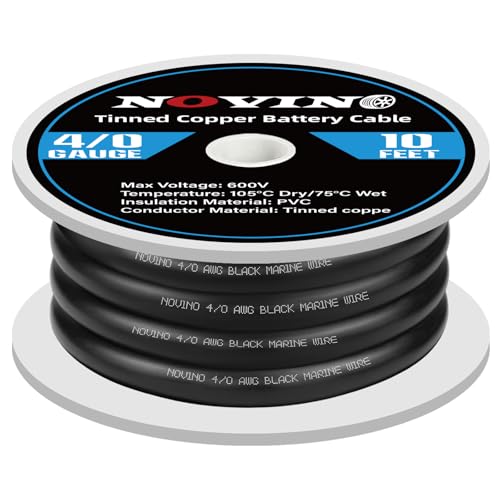 Marine 4/0 Gauge Battery Cable 10ft Tinned Copper