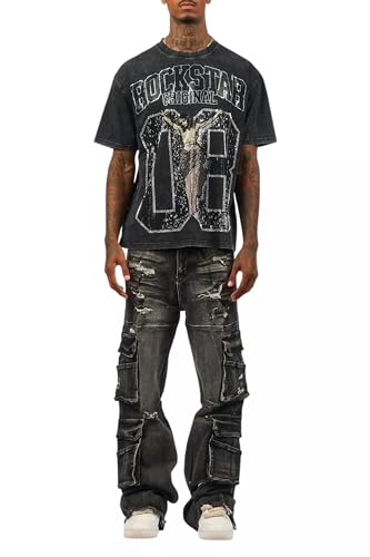 Men's Field 2.0 Black/Grey Graphic Rhinestone T-Shirt