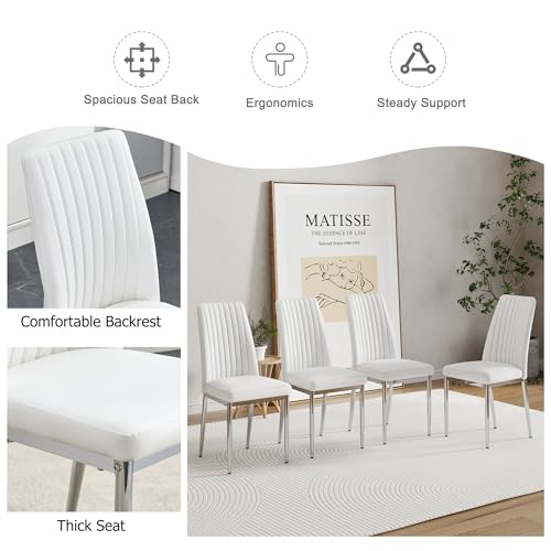 Luxury Leather Dining Chair Set