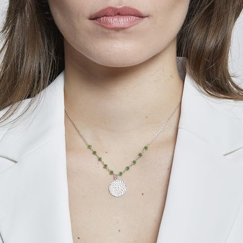 Collier en argent de qualité supérieure avec médaille martelée 15 mm