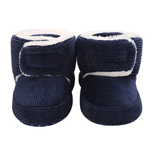 Toddler Winter Solid Socks Shoes Boys and Girls Cotton Boots Solid Color Simple Design Hook Loop Warm Comfort Shoes