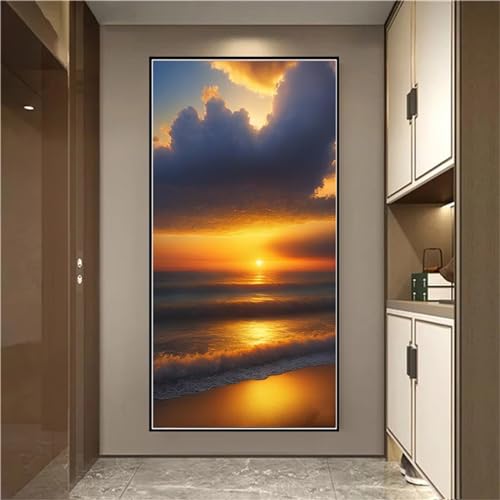 Kit Complet Peinture Diamant 5D Coucher de Soleil Mer Broderie Toile Haute Densité
