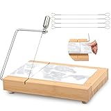 SIPARUI Marble Cheese Slicer,Separable Duty Cheese Cutter 9.5“ x 6”,Polished Cheese Slicer surfaces,Easy to Clean,Great for Cutting Cubes of Cheese,Butter and Other Appetizers (White Gray)