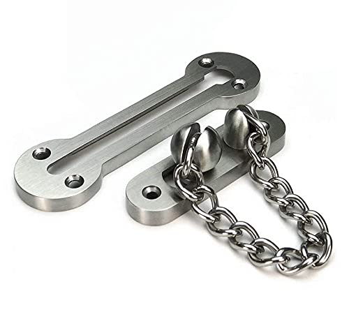 Lot de 6 chaînes de verrouillage pour porte - Antivol - Verrouillage de ventilation de fenêtre - Sécurité enfant - Entrebâilleur de porte universel - En acier inoxydable