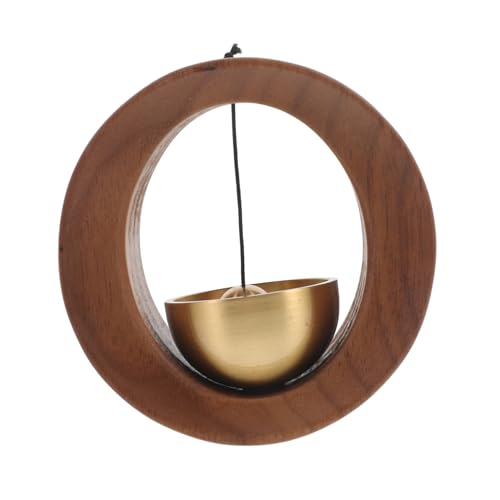 FONDOTIN 木製ドアベル 玄関用 式マルデザイン 耐久性ある天然木製 店舗や家の開口部装飾 リラクゼーションを促す穏やかな音響