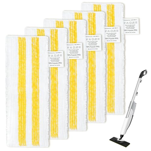 KEEPOW Compatible with Karcher Steam Cleaner Pads – 5 Pack Microfibre Floor Cloths for EasyFix SC2 SC3 SC4 SC5 – Washable Steam Mop Pads for Hard Floors & Tiles