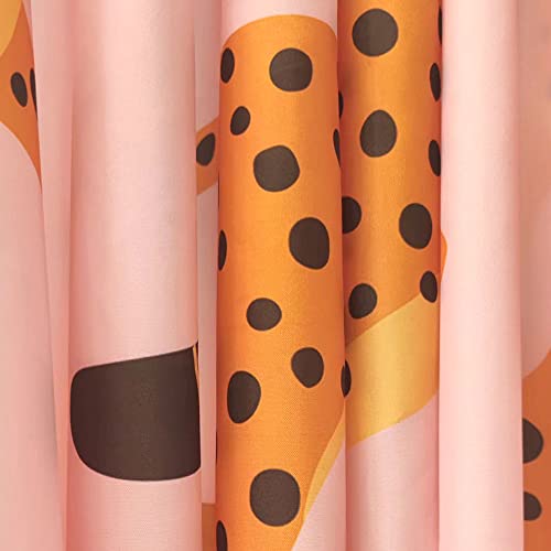 Uokiuki Boho Leopard Fabric Shower Curtain, Tropical Animal Cheetah Shower Curtain For Bathroom, Pink Shower Curtain With Hooks 69 X 70 Inch #TOP4